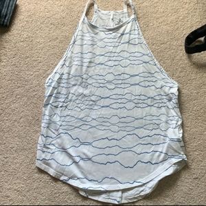 prAna Graphic You Tank Blue and White